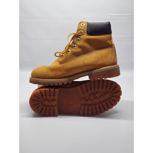 Timberland Boys Tan Nubuck Leather Premium Waterproof Lace Up Boots Sz 5.5 489 - Picture 8 of 10